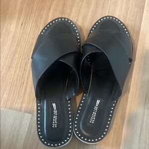 Design Lab Lord & Taylor Black Women's Slide Sandals